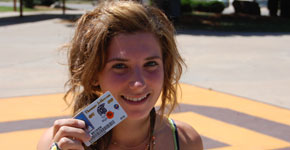 All students and staff are expected to where their id badges at all times.  photo by Rebecca Holt
