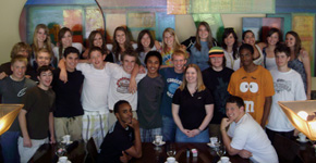 The Senior Class of 2010 at lunch with their favorite math teacher. Photo courtesy of Aimee Witulski