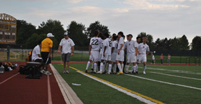 TJ Boys Soccer gets pumped up to go for a win.