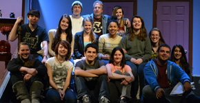 The Cast and Crew of TJ's spring play Lend Me A Tenor gear up for opening night. Photo by Tori Wallace