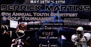 Derrick Martin kicks off his annual Youth Sportsfest and Golf Tournament.
